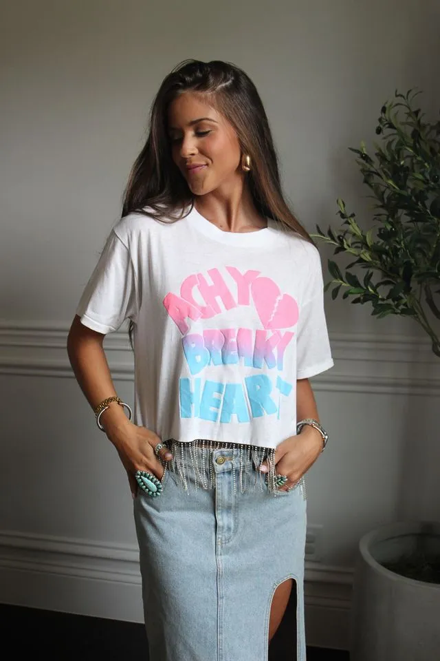 Billy Ray Cyrus Cropped Rhinestone Fringe Tee