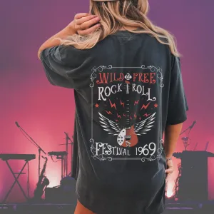 Rock & Roll Festival Retro Tee, Vintage 1969 Music Festival T-Shirt, Vintage Inspired T-shirt, Unisex Tee, Comfort Colors®, Oversized Tee or T-Shirt Dress